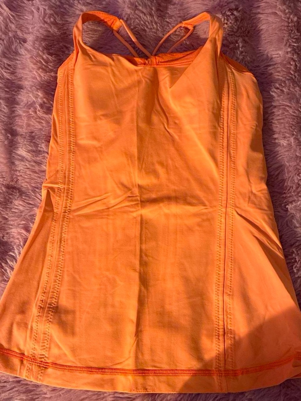 lululemon athletica Women's Orange Athletic Tank with Strappy Back